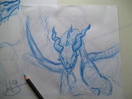Dragon pencil draft